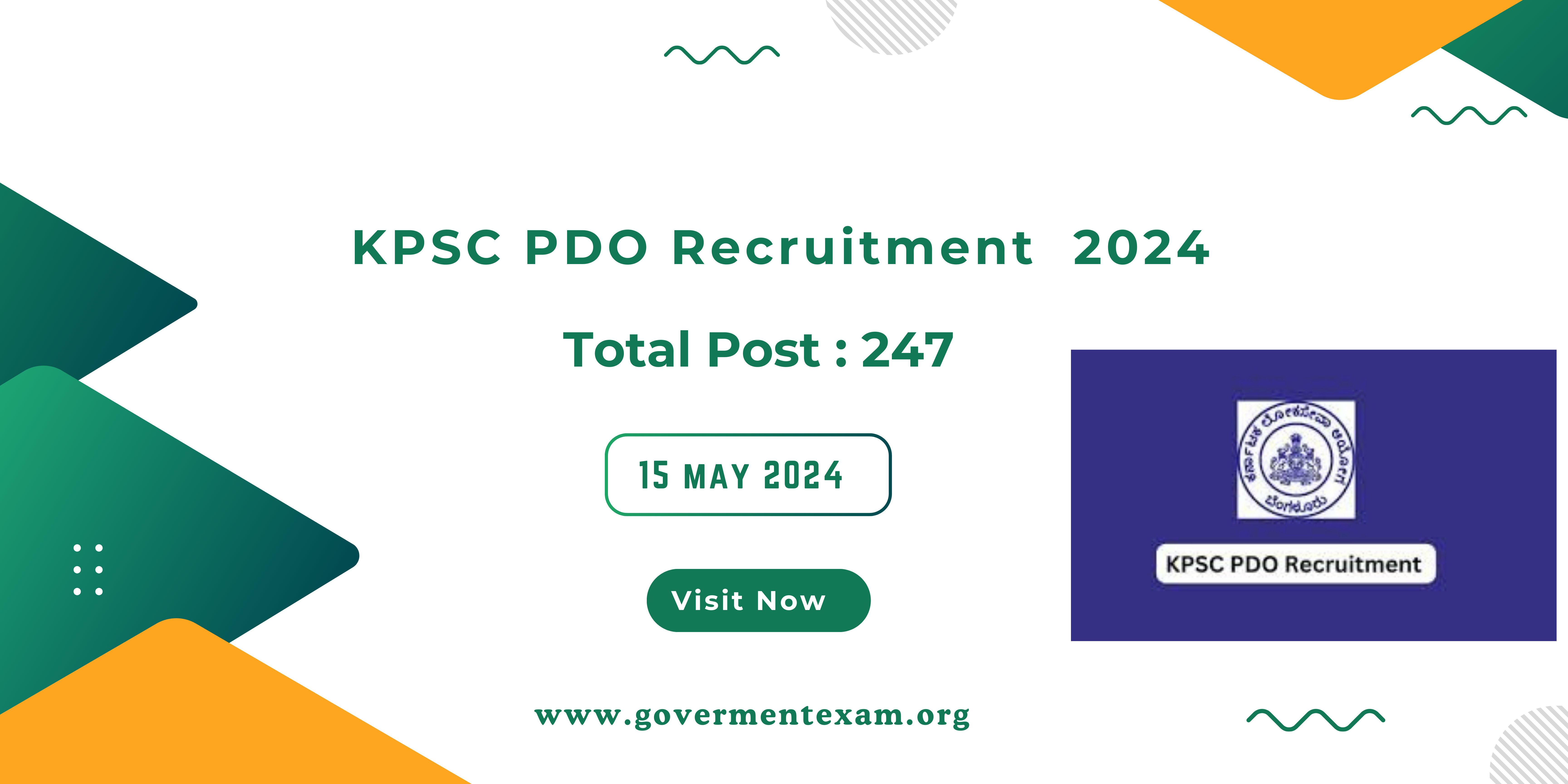 KPSC PDO Recruitment 2024 Apply now  for 247 Vacancies