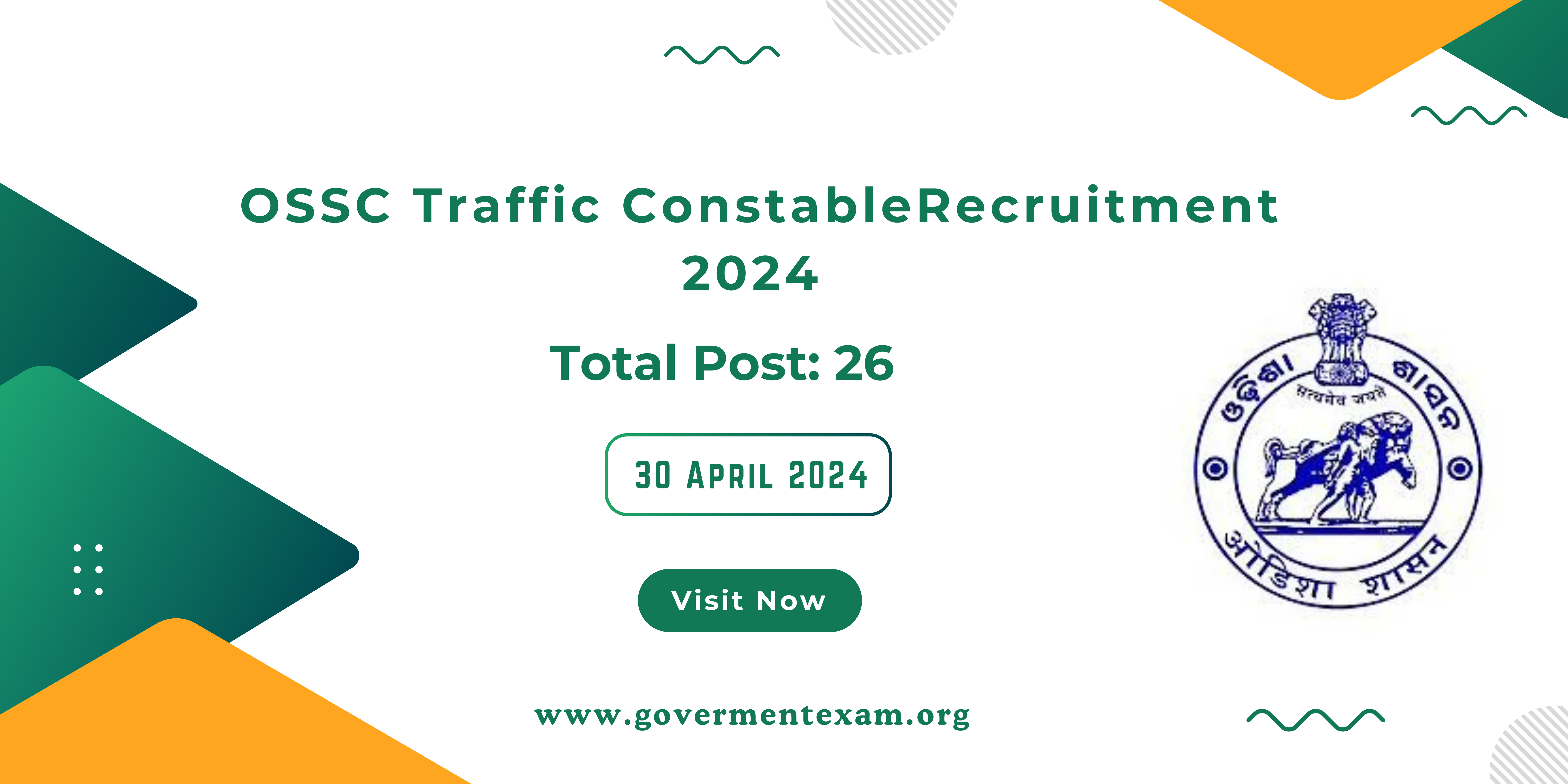 OSSC Traffic Constable 2024 Apply now for 26 Post