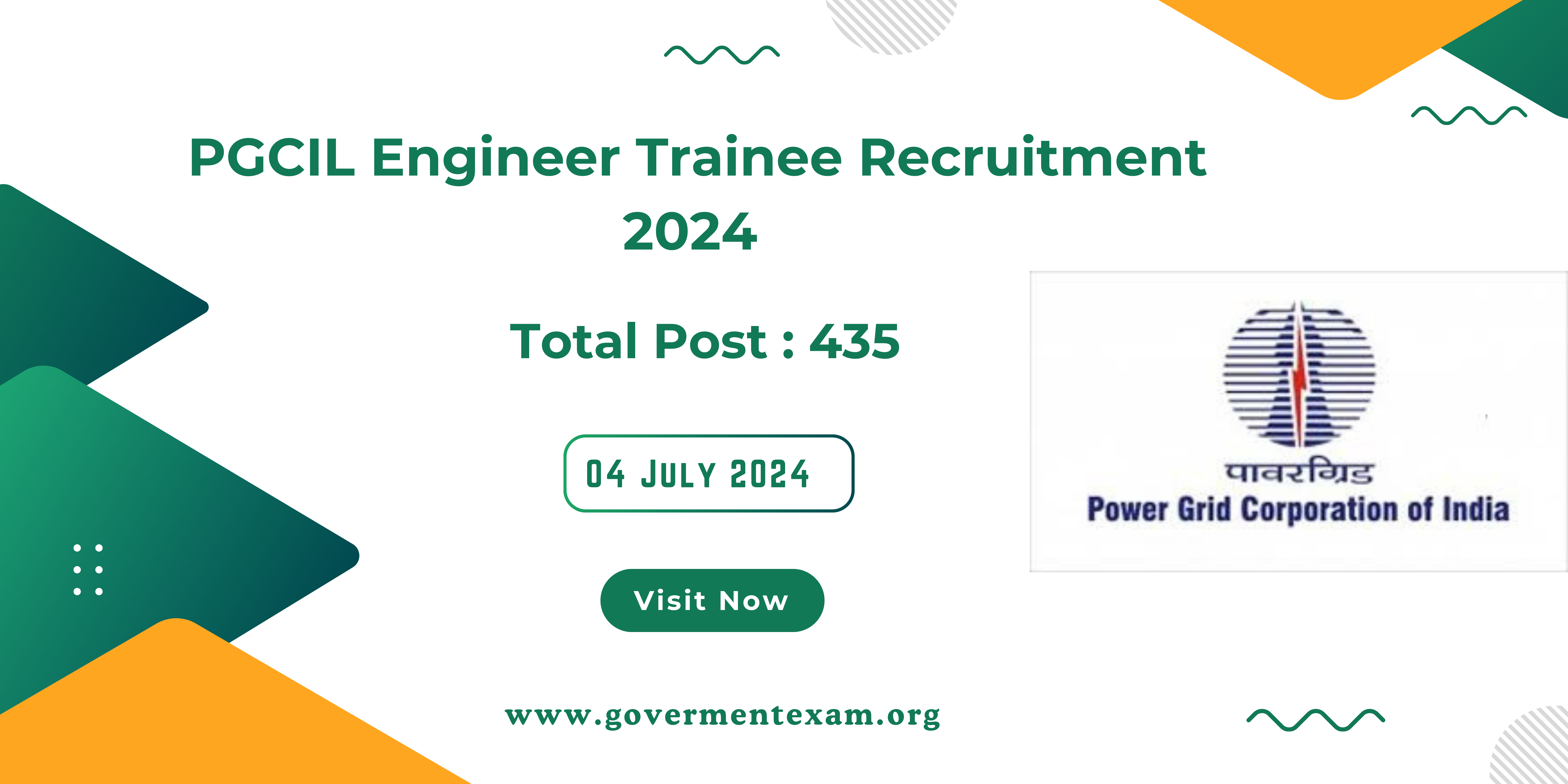 PGCIL Engineer Trainee Recruitment 2024: Apply for 435 Posts Online (GATE Required)