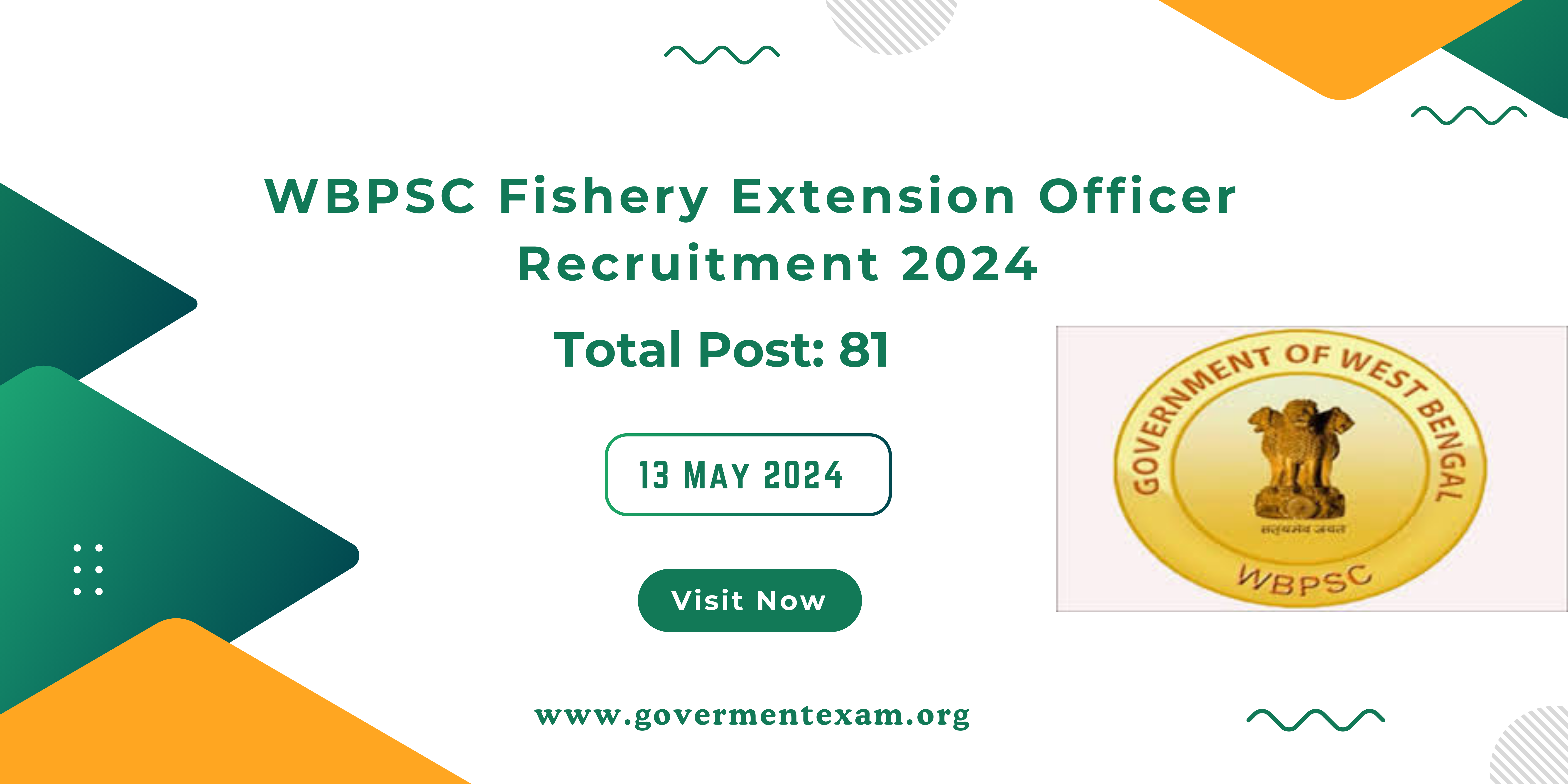 WBPSC Fishery Extension Officer Recruitment 2024: Apply for 81 Post