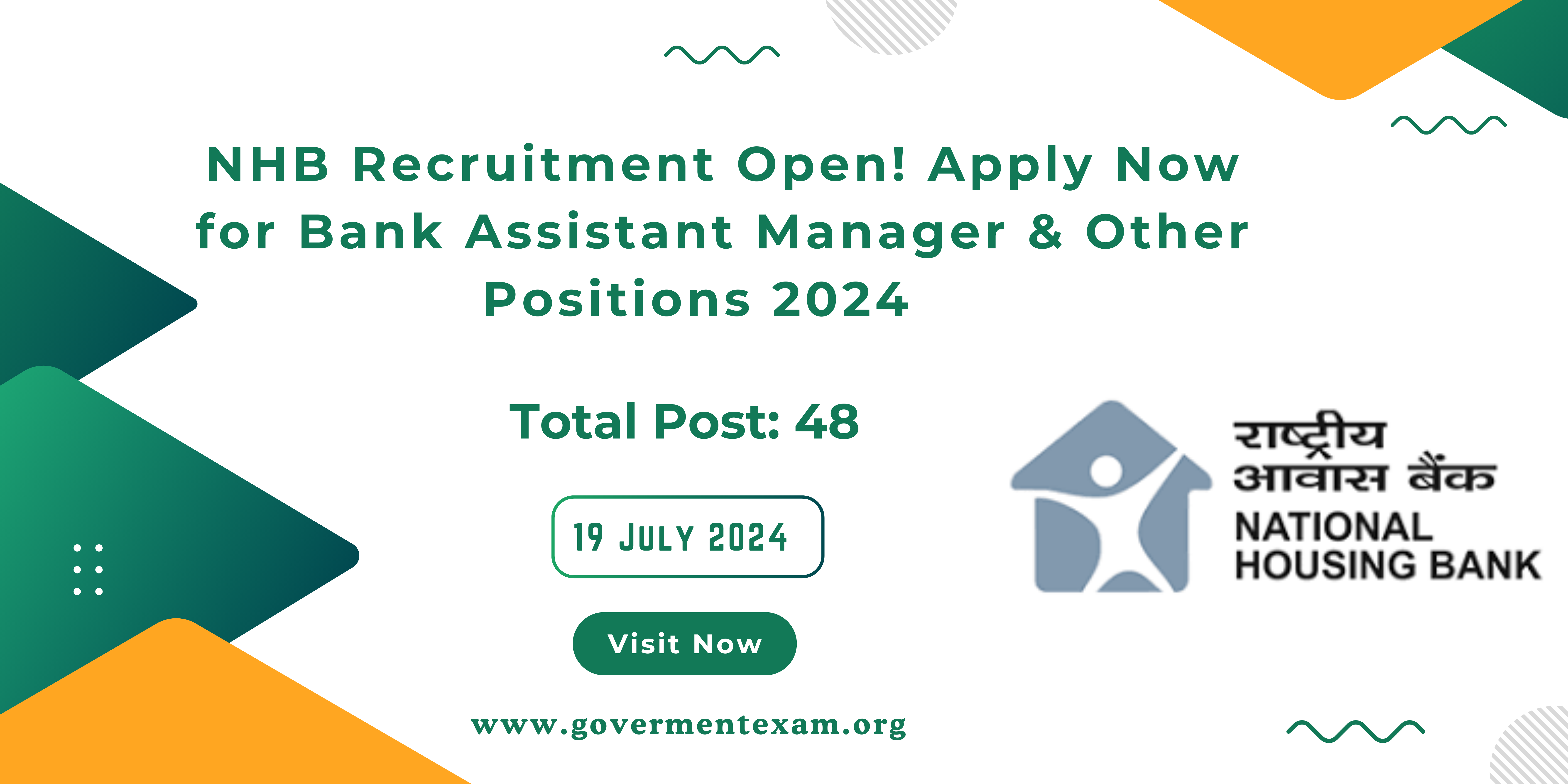 NHB Recruitment Open! Apply Now for Bank Assistant Manager & Other Positions