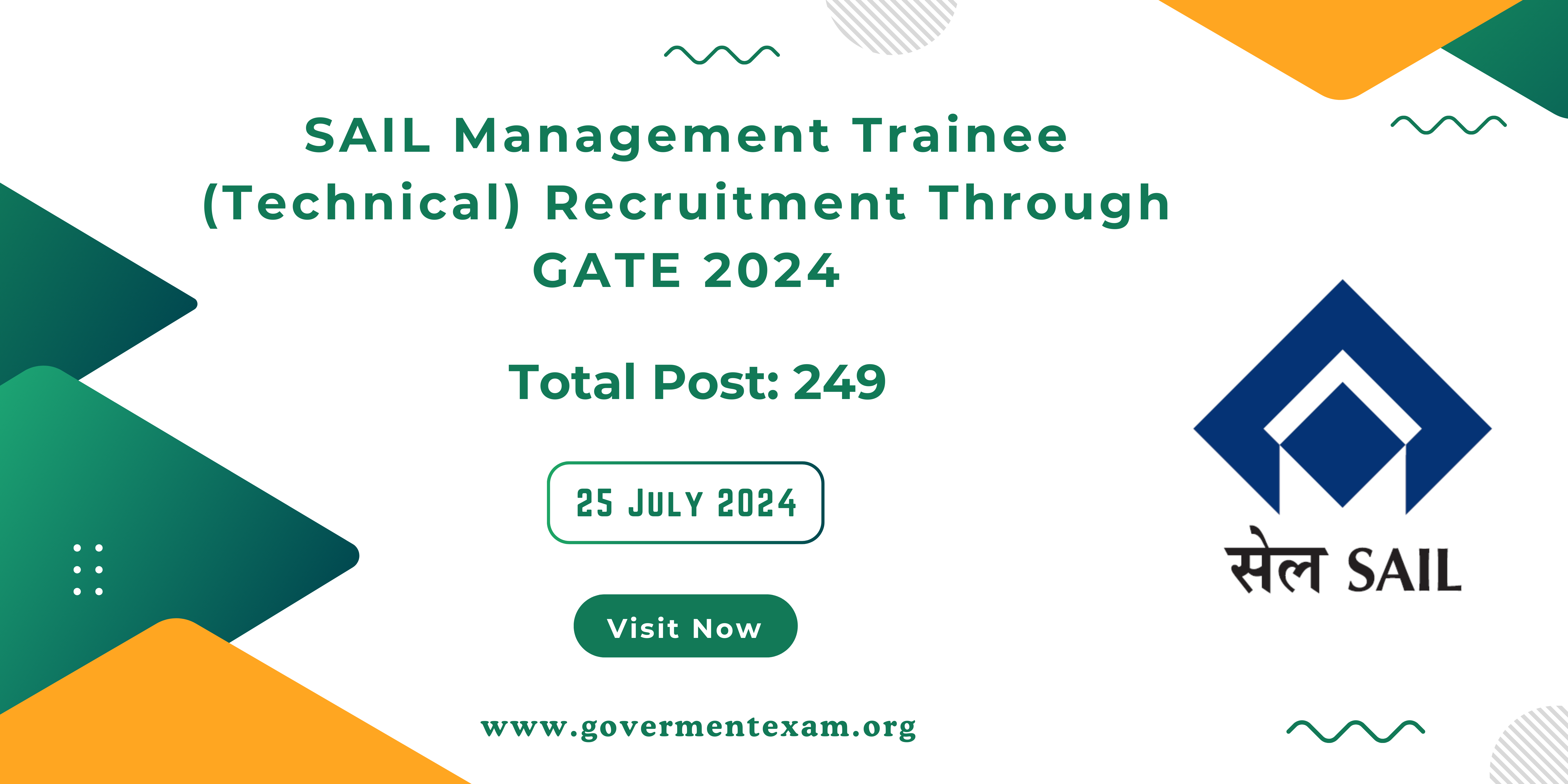 SAIL Management Trainee (Technical) Recruitment Through GATE 2024: Apply Now for 249 Post