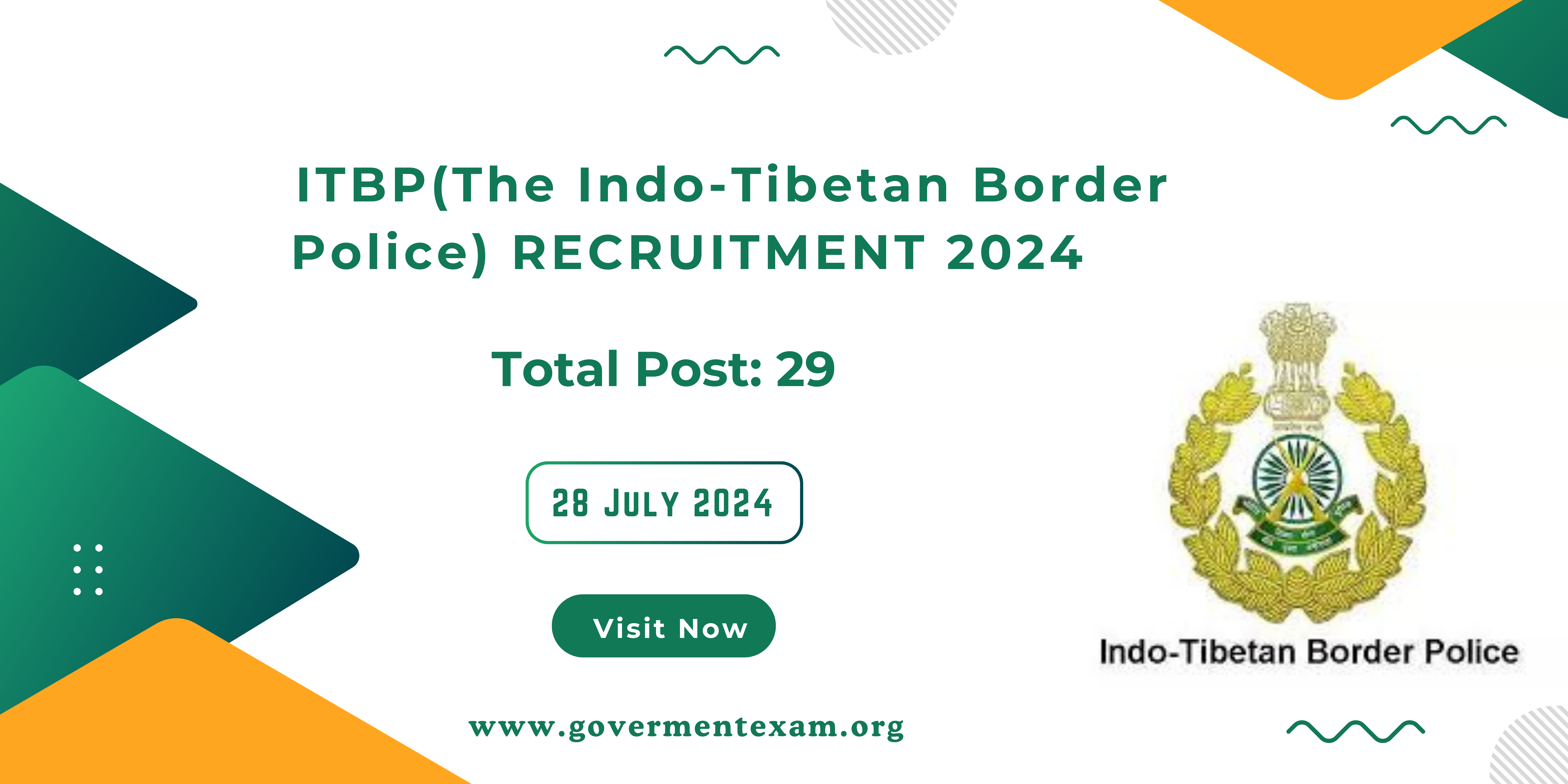 ITBP Recruitment 2024: Apply Online for Staff Nurse, Pharmacist & Midwife for 29 Posts