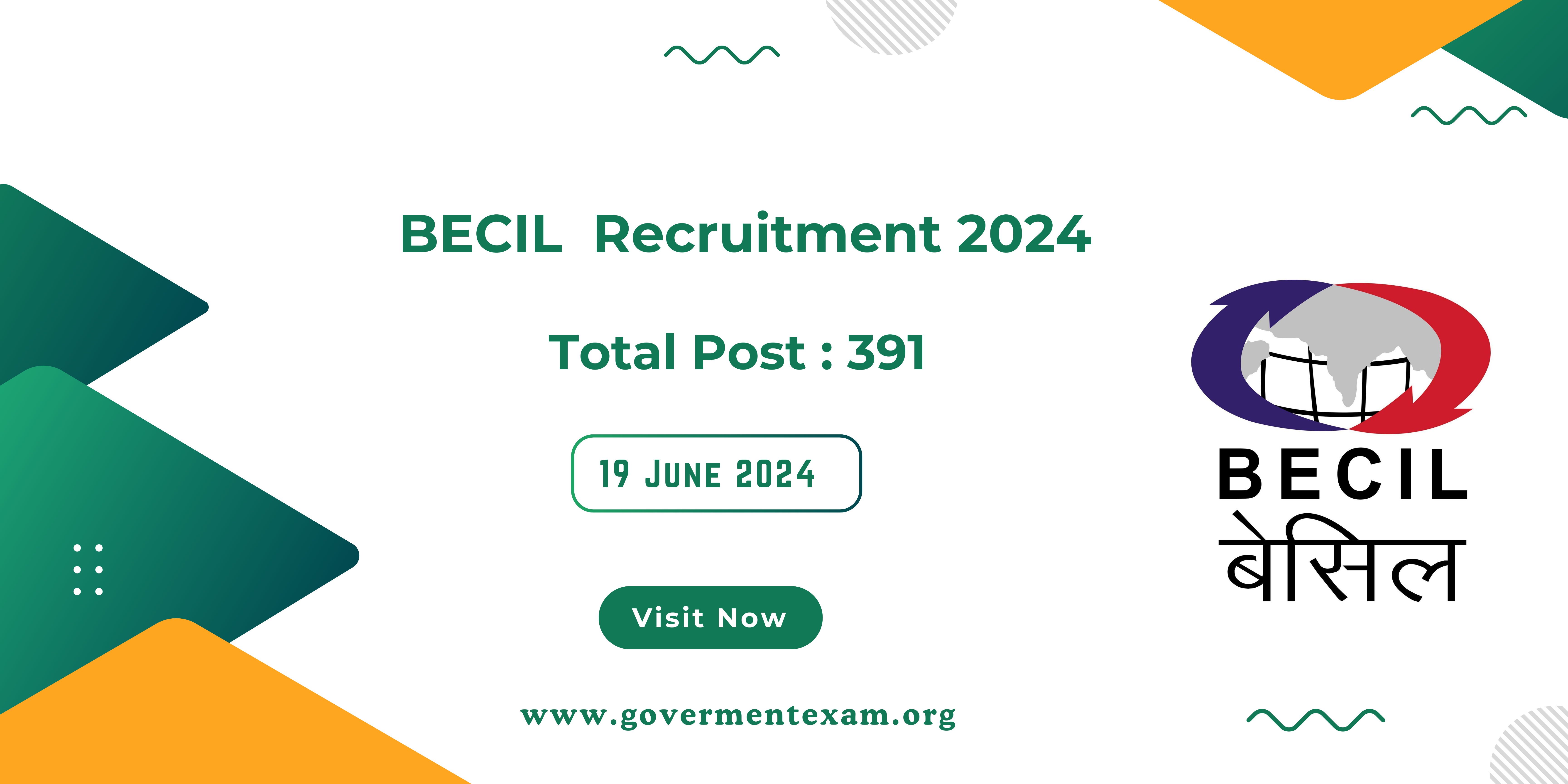 BECIL Recruitment 2024: 391 Posts Available