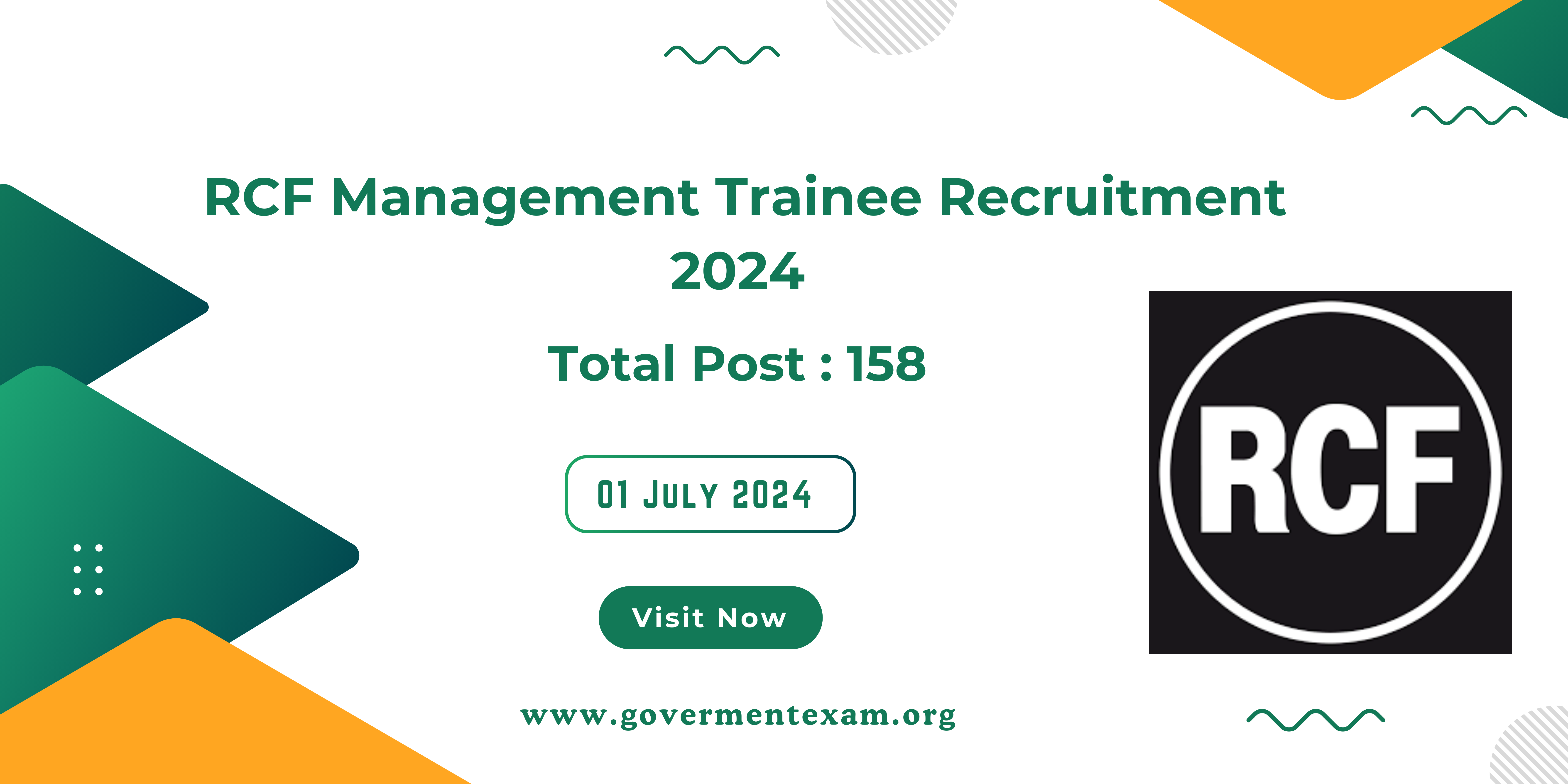 RCF Management Trainee Recruitment 2024: Apply Now for 158 Posts