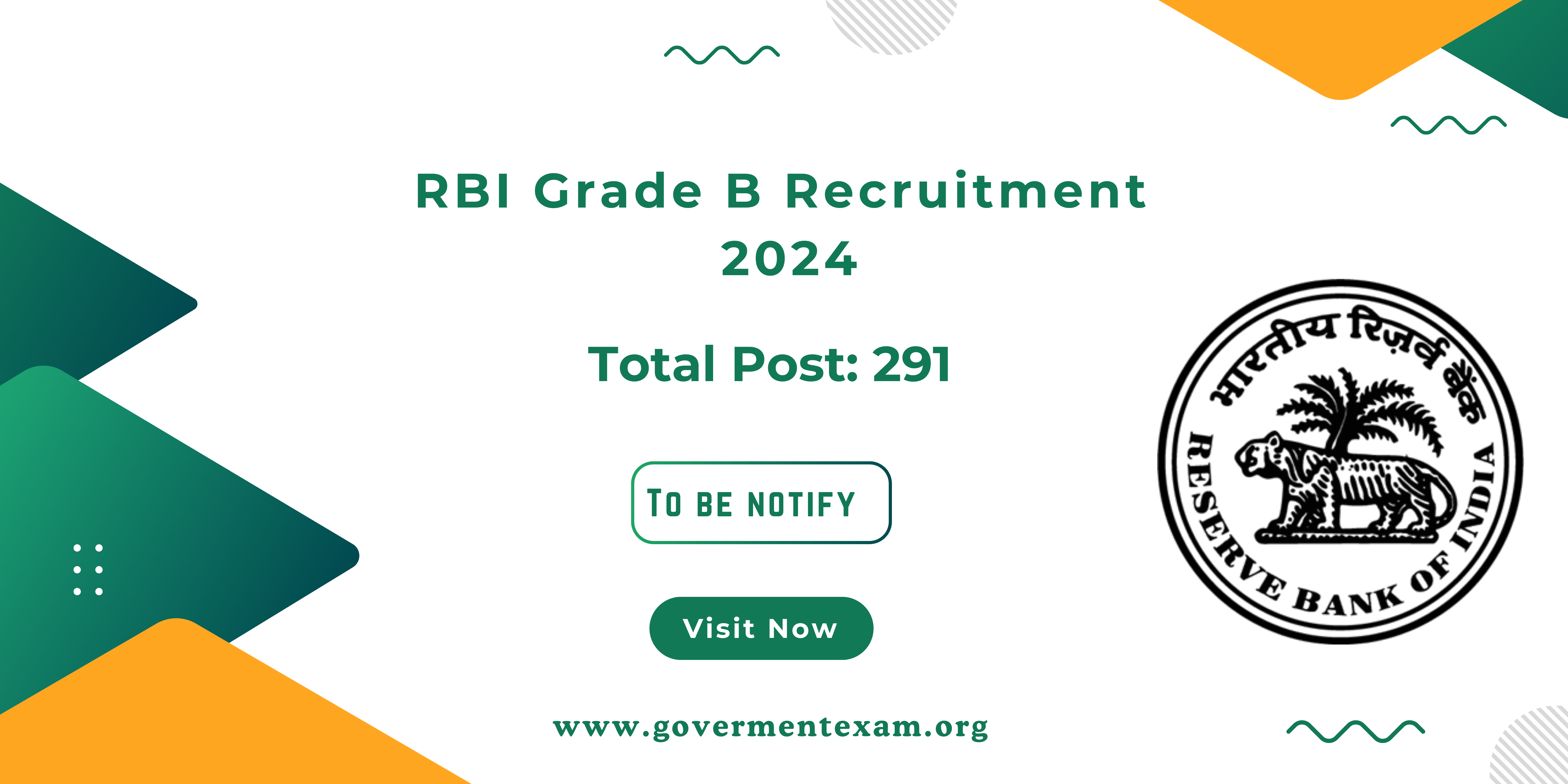 RBI Grade B Recruitment 2024: Apply Online For 291 Post