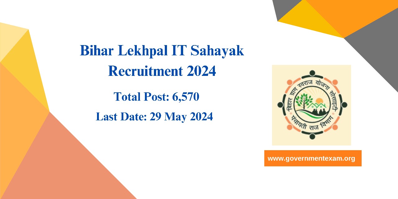 Bihar Lekhpal IT Sahayak Hiring: Open Apply Online   6570 Positions 2024