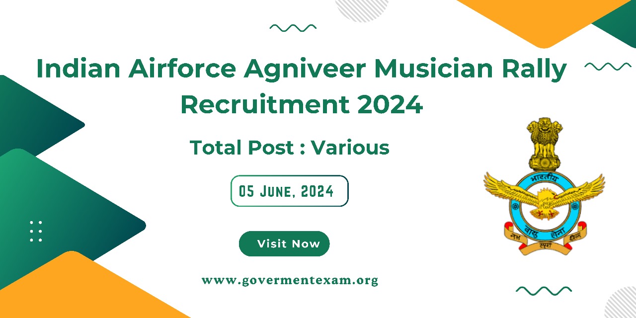 Indian Airforce Agniveer Musician Rally Recruitment 2024 Apply Online Form